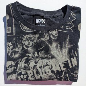 AC/DC Band Graphic Tee T-Shirt Black Size M Medium